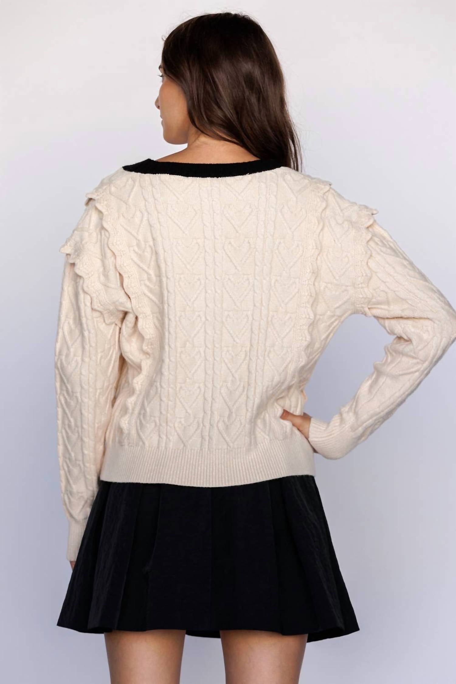 Storia - CABLE KNIT CARDIGAN WITH BOWS