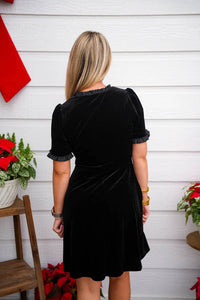 So Me - Velvet Ruffled Mini Dress