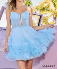 Amarra - Short Corset Ruffle A-Line Dress