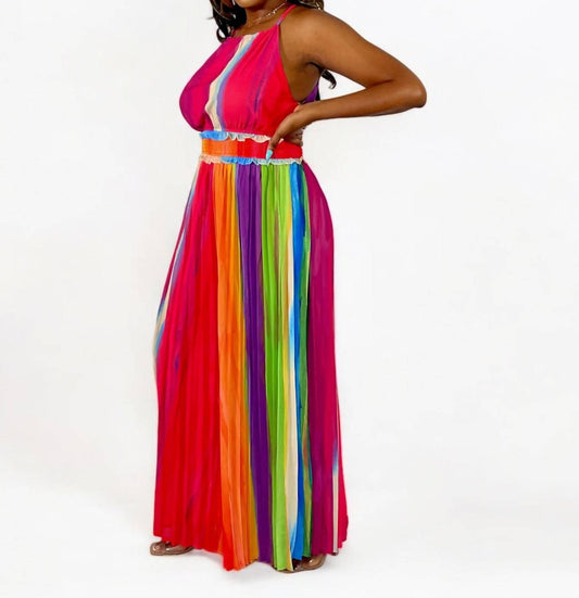 Flying Tomato - Off Limits Sleeveless Pleated Jumpsuit