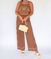 Karlie - Shell Embroidered Pant