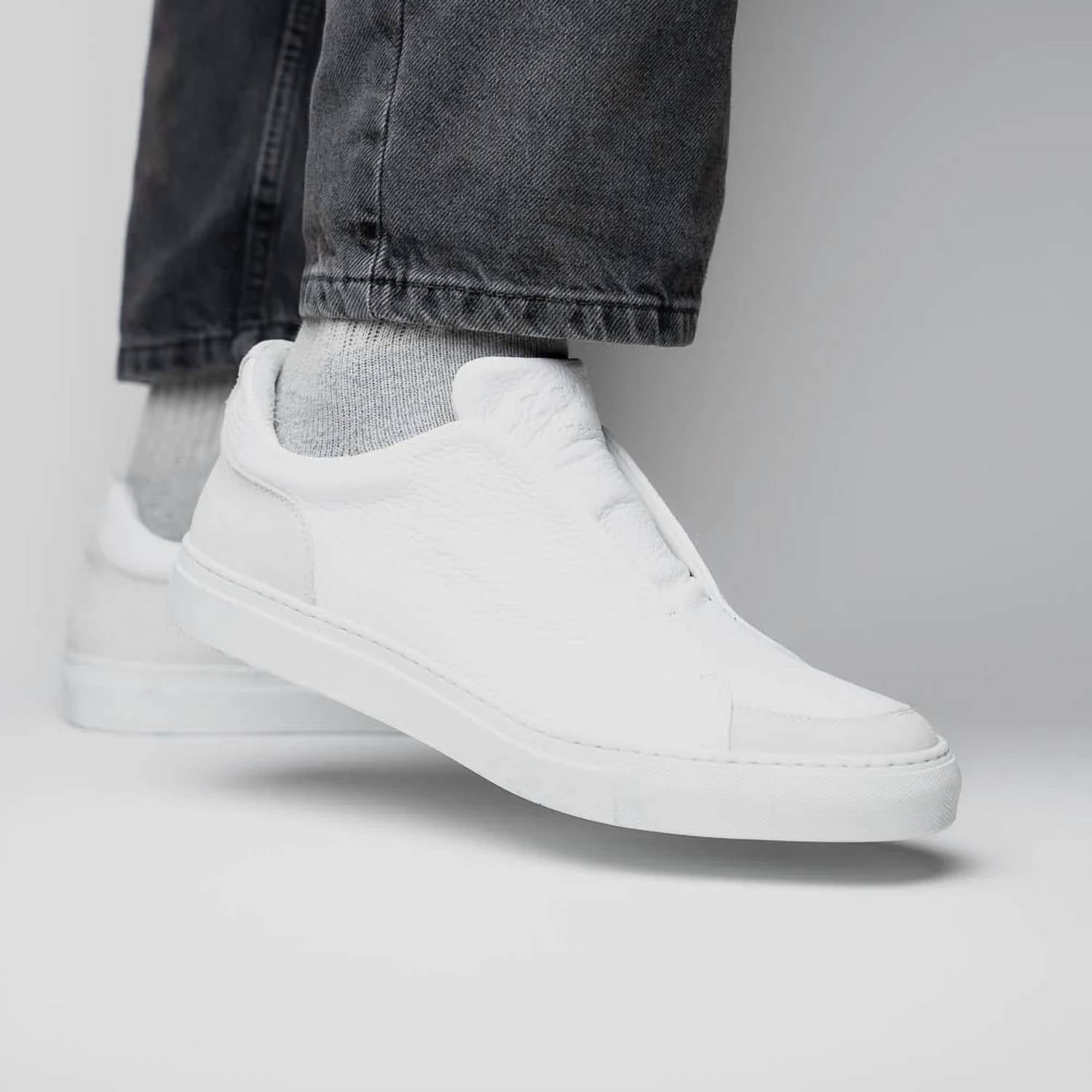 Zelli Italia - Men's Spettacolare Italian Pebble Grain Calfskin Slip On Sneaker