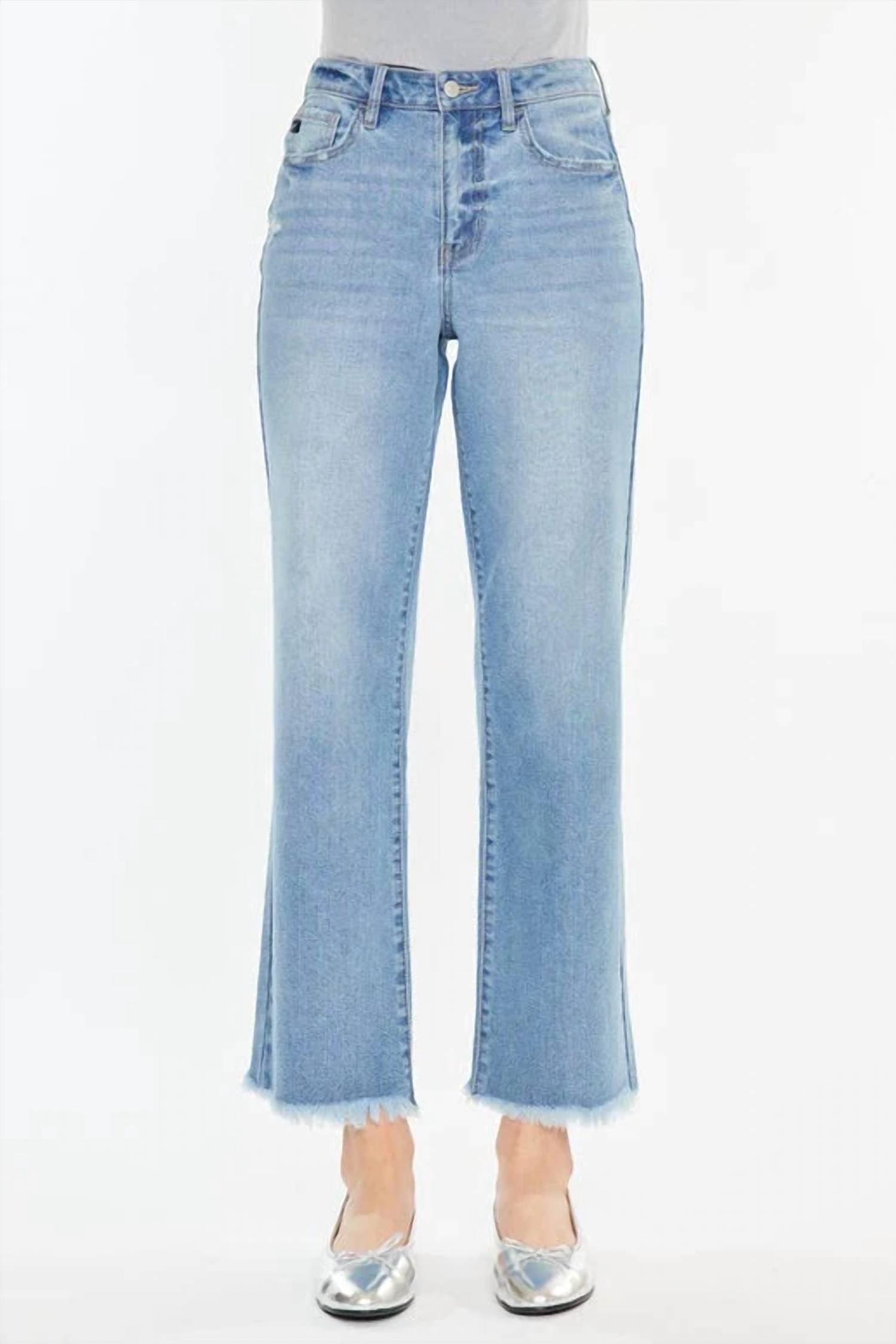 Kancan - Bri High Rise Slim Wide Leg Jeans