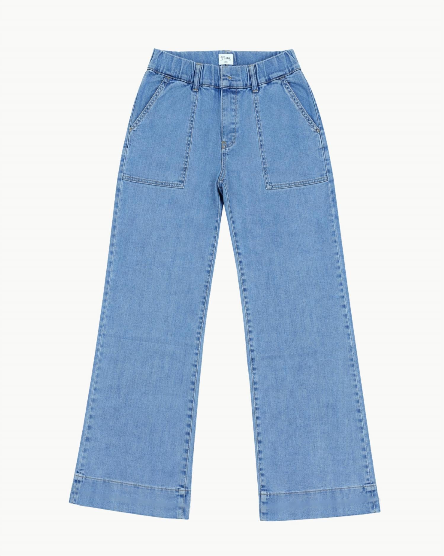 BEVY FLOG Eden Crop Jeans in denim - women's jeans - alternate view