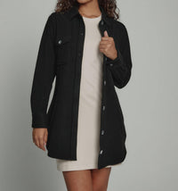 7Diamonds Generation Textured Soft Knit Shacket in black - women's jacket