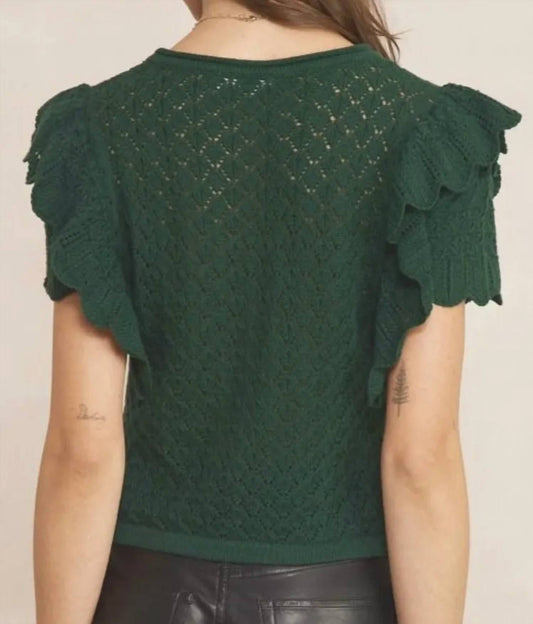 Entro - Ruffle Knit Sweater Top