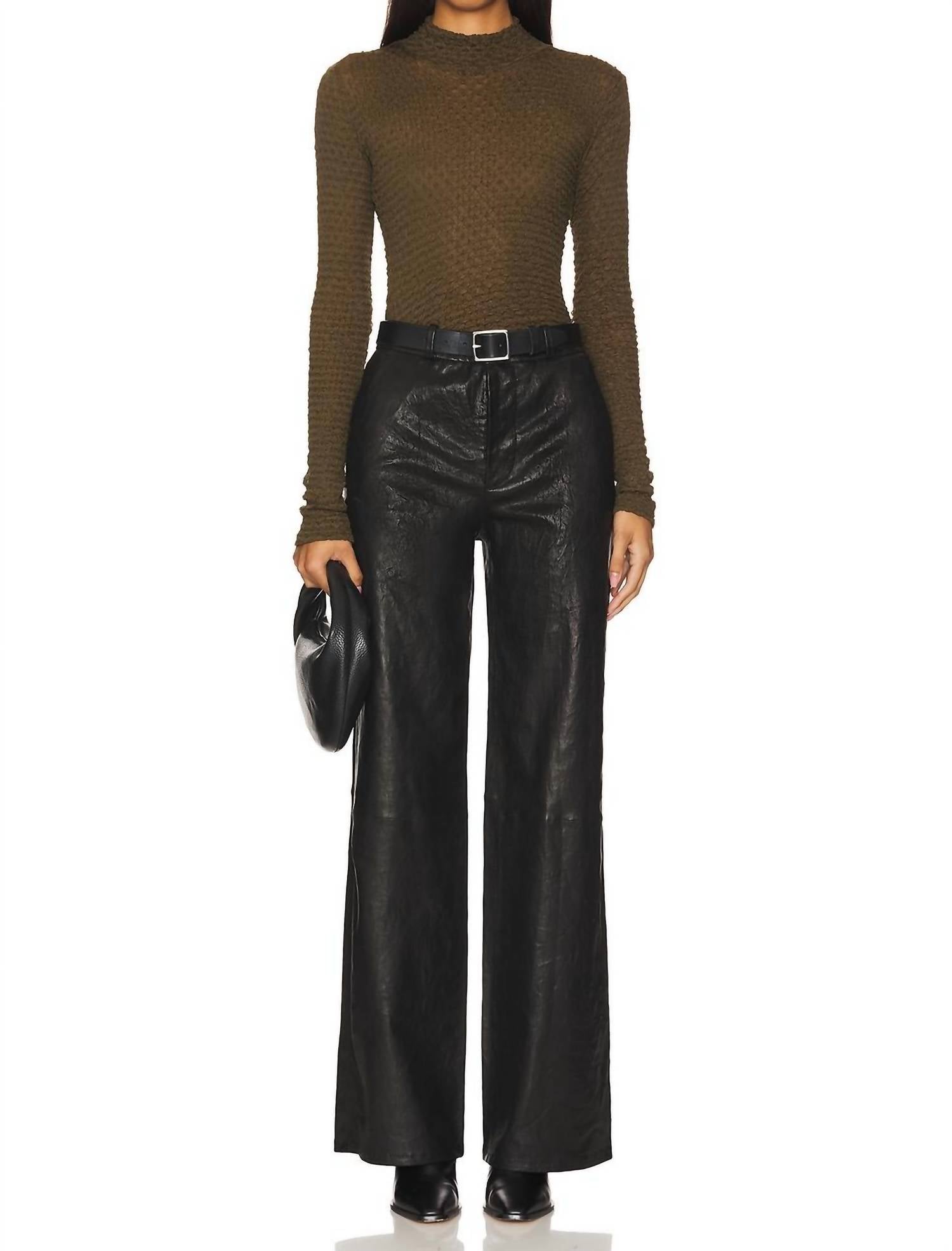 Frame - Mesh Lace Turtleneck Top