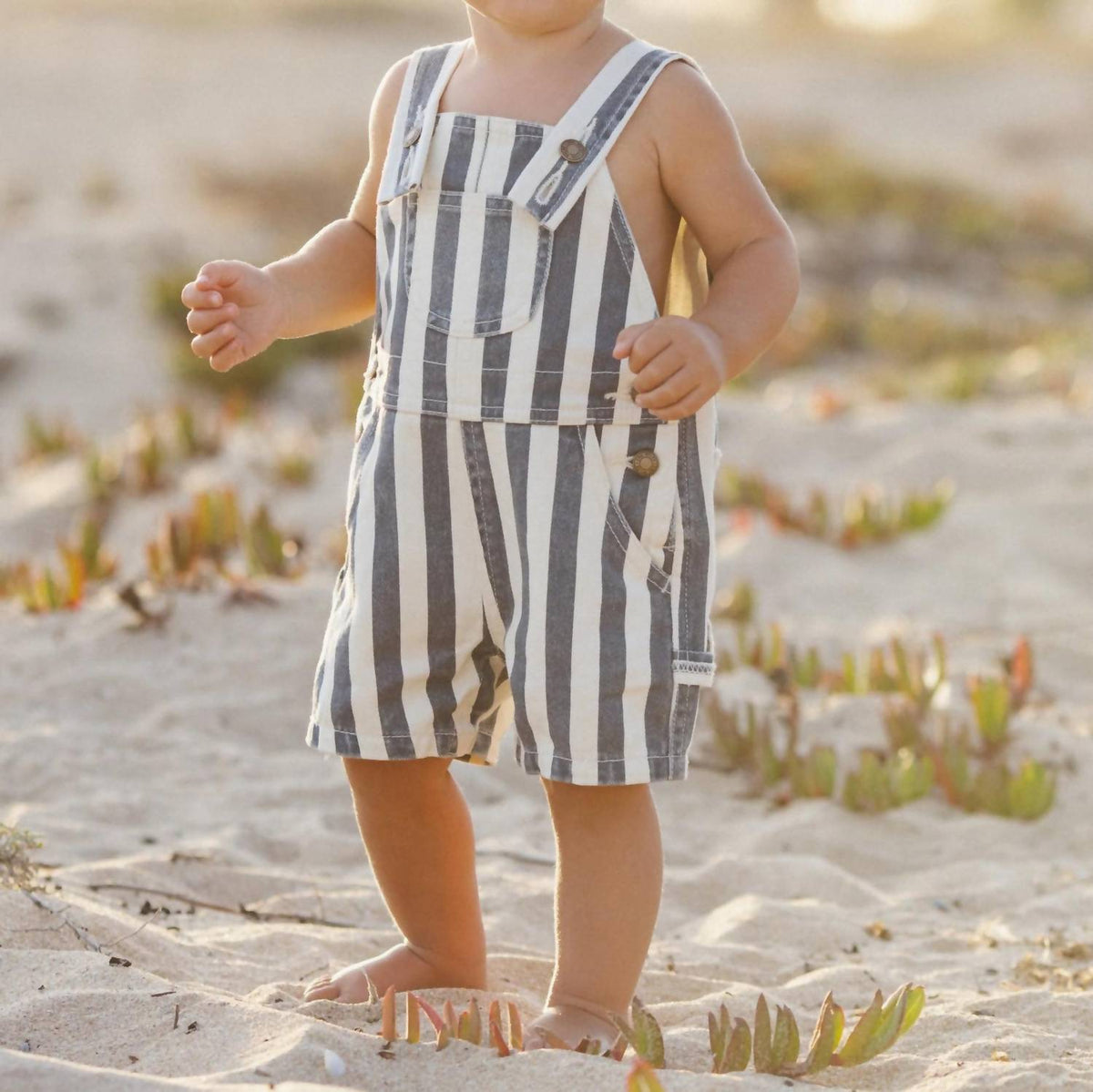 Rylee + Cru - Kid's Denim Stripe Shortalls