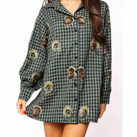 Queen Of Sparkles - Scattered Turkey Button Up Dress