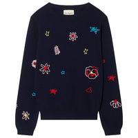 Jumper1234 - Cashmere Floral Tribute Crew Sweater