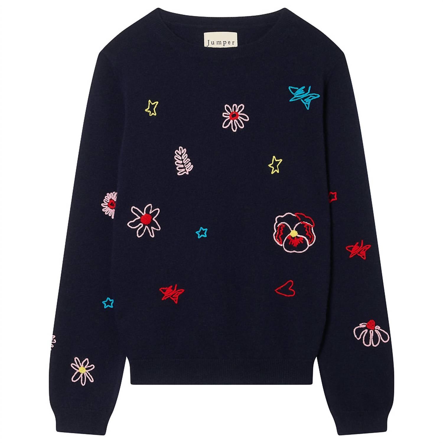 Jumper1234 - Cashmere Floral Tribute Crew Sweater