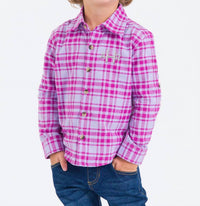 Rufflebutts - Harper Plaid Long Sleeve Button Down Shirt