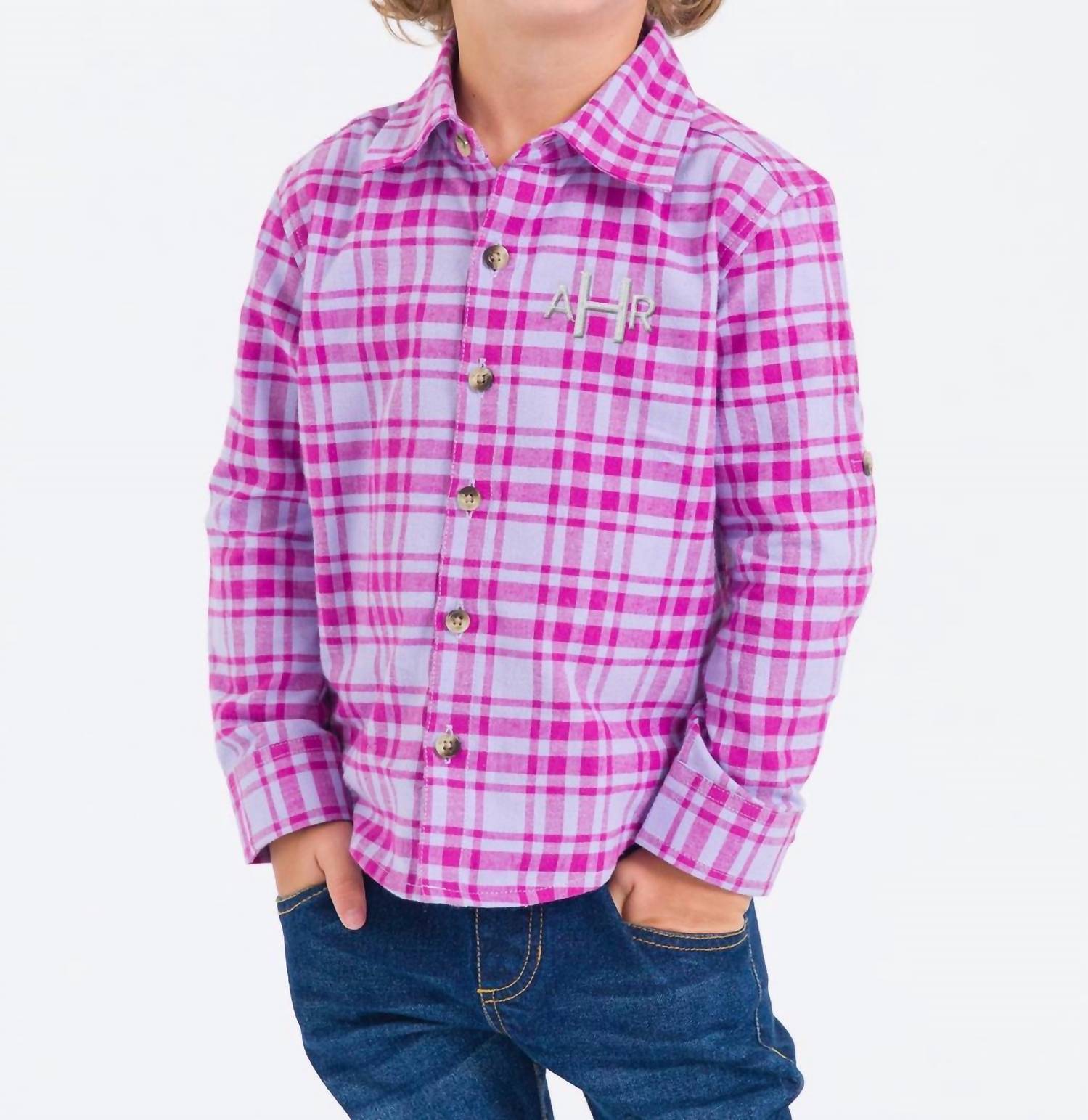 Rufflebutts - Harper Plaid Long Sleeve Button Down Shirt