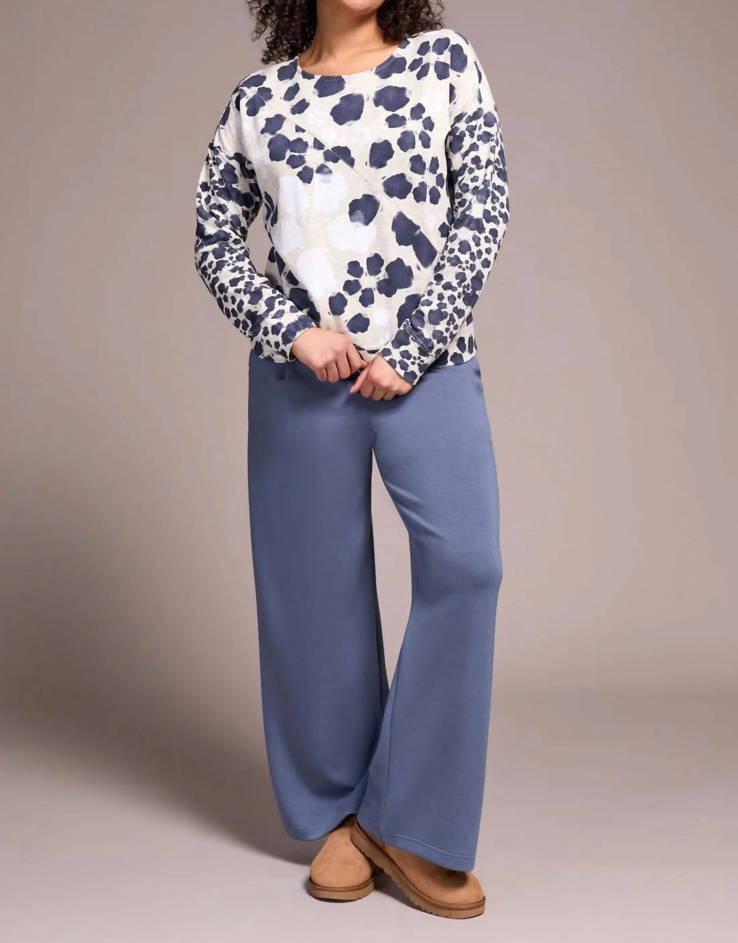 Tribal - French Terry Long Sleeve Crew Neck Top