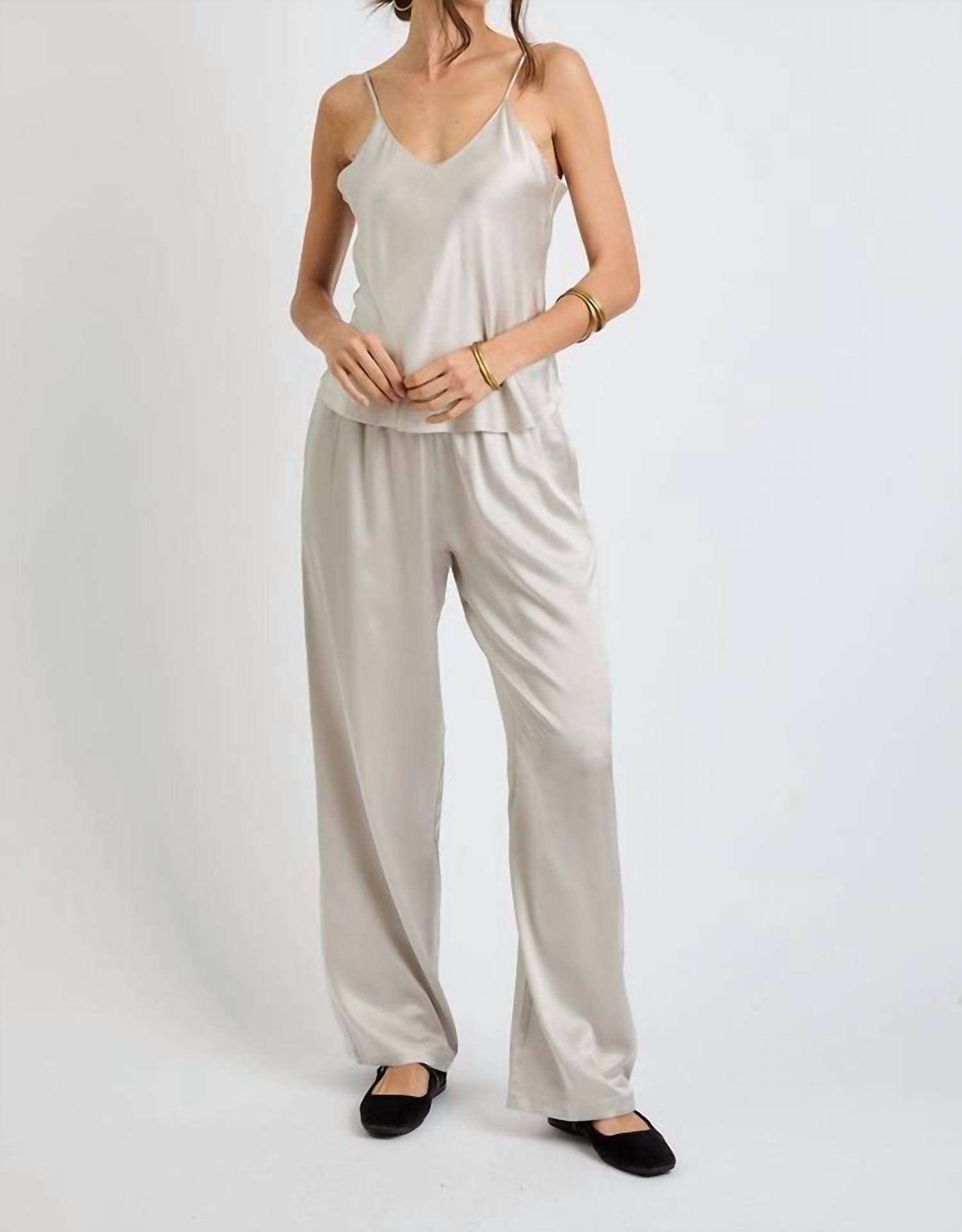 Beryll Liz Silk Pants in pearl - women's pants