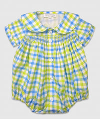 Percy & Tyne - Baby Girl's Smocked Rhys Bubble Onesie