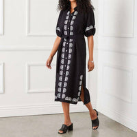 Karen Kane - Women's Puff Sleeve Embroidered Shirtdress