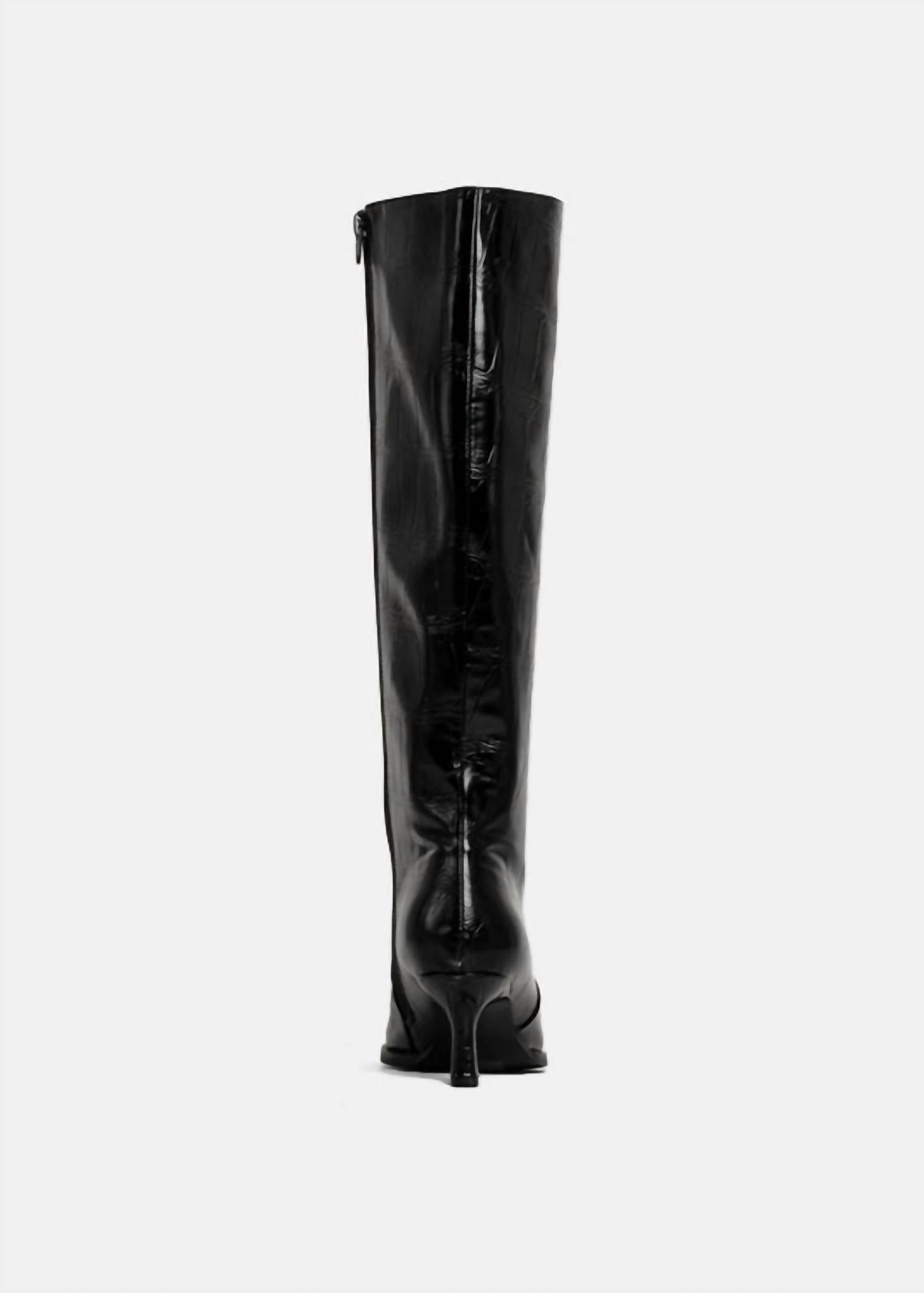 Shu Shop - Women's Vanessa Pointed Toe Knee High Kitten Boots