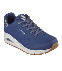Skechers Women's Uno-shimmer Away Shoes in navy silver - women's sneaker - detail view