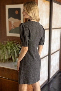 voy Princess Line Floral Dress in dark grey - women's dress - alternate view