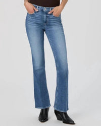 Paige Laurel High-rise Bootcut Jeans With Raw Hem in persona blue - women's jeans