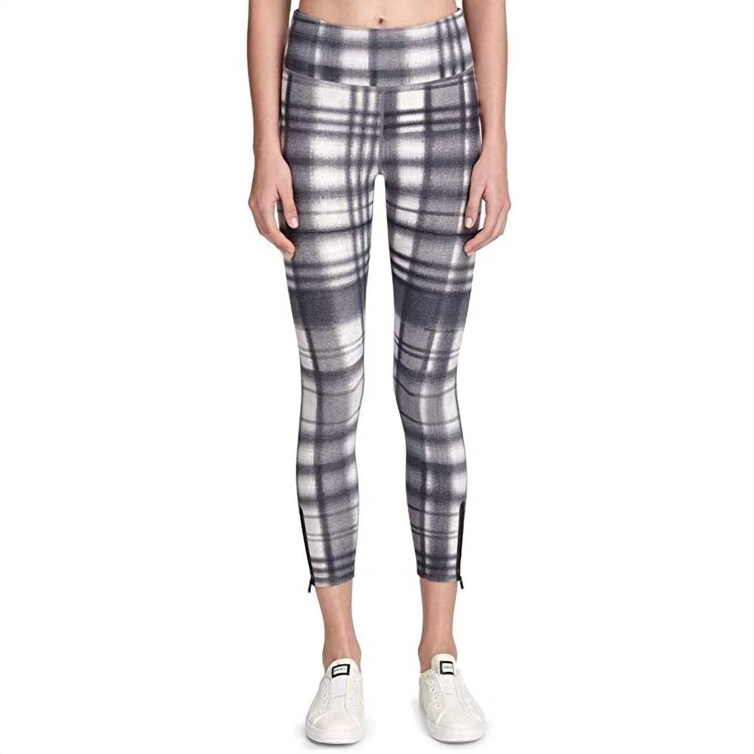 Dkny - Sport Eclipse Plaid High Waist Ankle Leggings