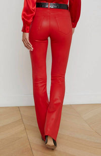 L'Agence Ruth Straight Jean in lava red - women's jeans - alternate view