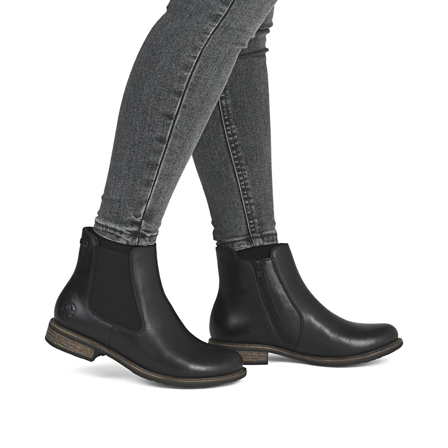 RIEKER Women's Zip Chelsea Boot in black - women's shoe - view 4