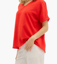 Entro - Dana V-neck Short Sleeve Pullover Top