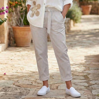 Made in Italy Tulip-Leg Italian Magic Pants in italy tulip leg italian magic pants in beige - women's pants