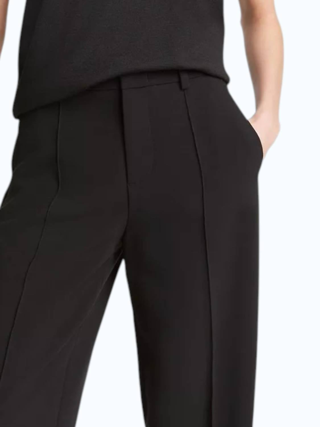 Vince Pintuck Wide Leg Pant in black - women's pants - detail view