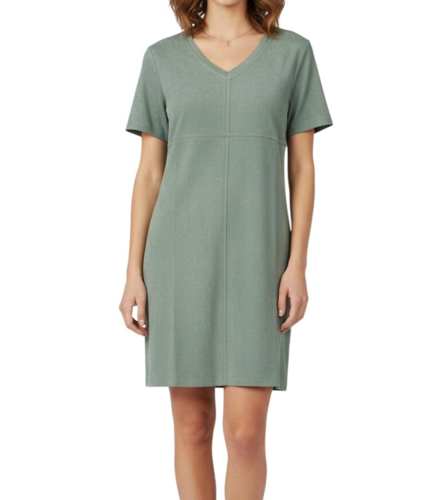 Joh Audrey V-Neck Dress with Pockets in sage - women's dress