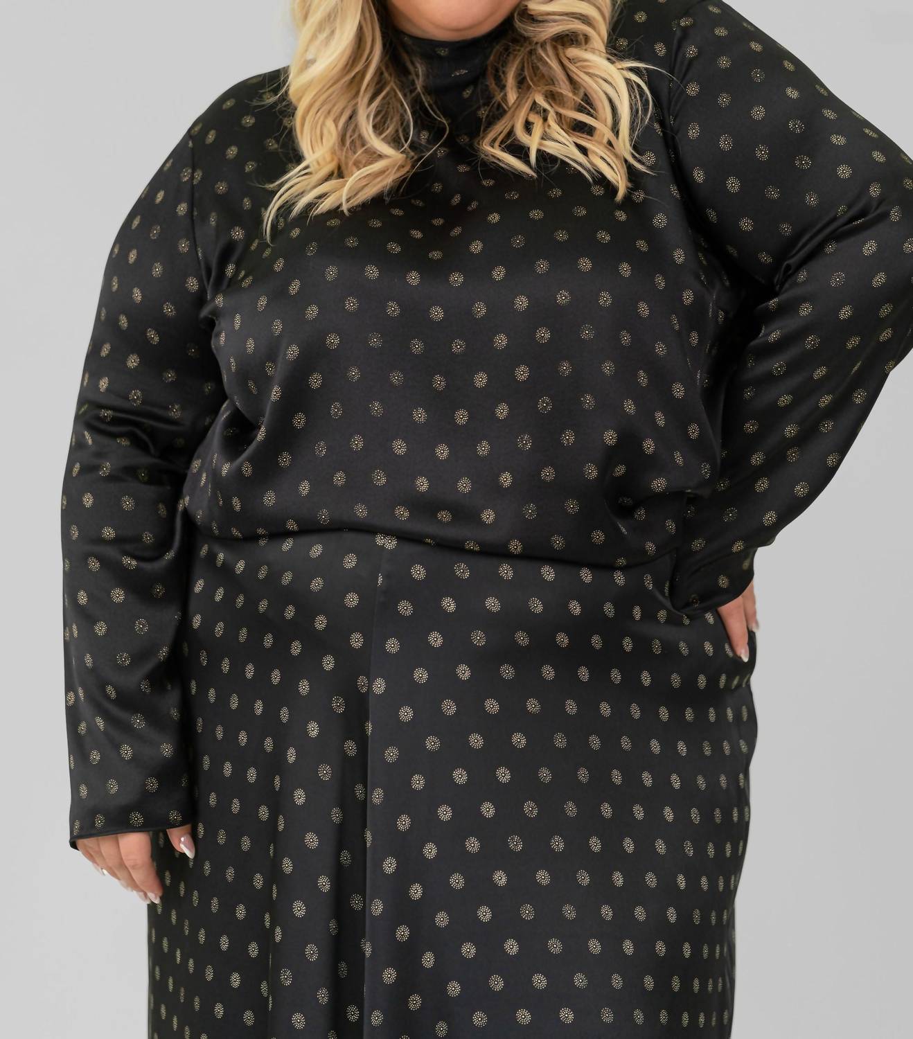 Vince - Sun Dot Mock Neck Blouse - Plus
