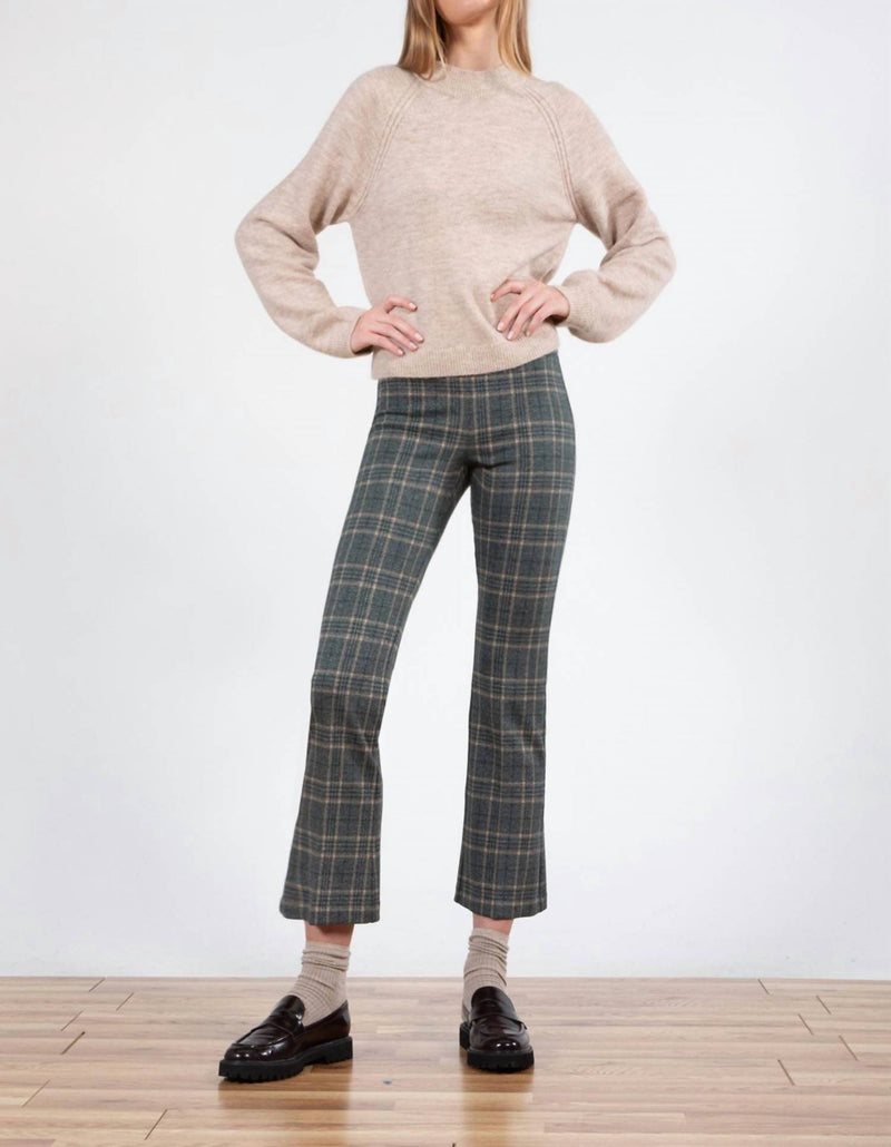 Avenue Montaigne Leo Flare Cut Pants in glen grid - women's pants