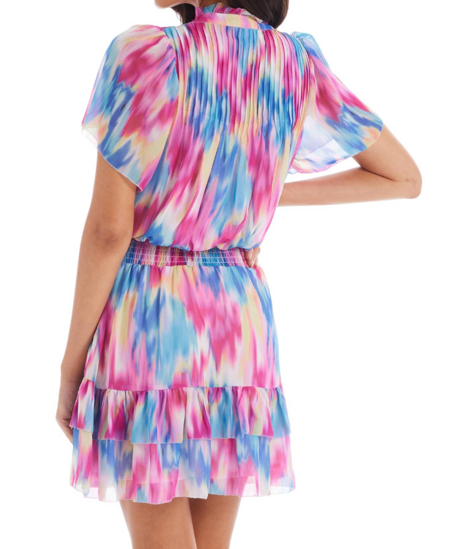 ALLISON NEW YORK Clara Mini Dress in rainbow haze - women's dress - detail view