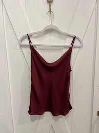 Ramy Brook Abigail Cowl Neck Tank Top in cabernet - women's tank top - detail view