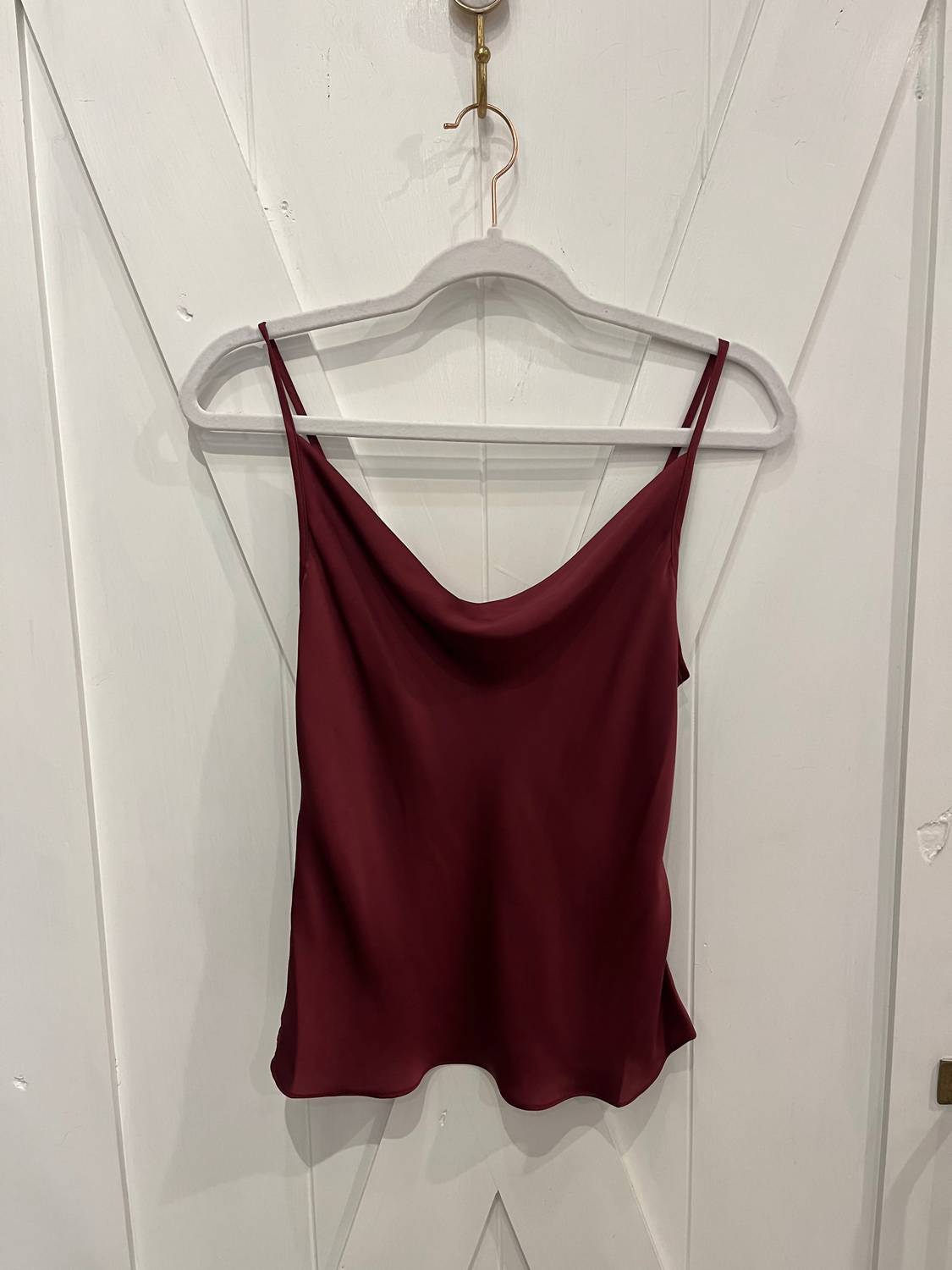 Ramy Brook Abigail Cowl Neck Tank Top in cabernet - women's tank top - detail view
