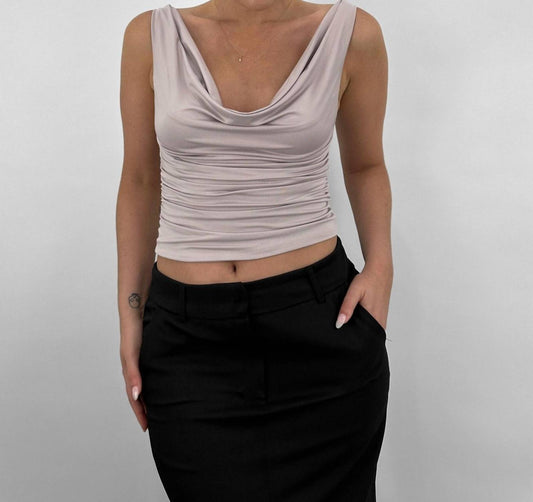 Nia - Cowl Neck Slinky Tank