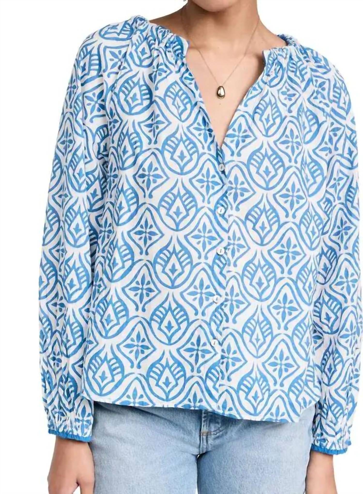 Velvet By Graham & Spencer - Marian Mosaic Print Blouse