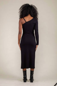nlt Tari Asymmetrical Dress in black - women's dress - alternate view