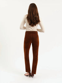 DAZE Smarty High Rise Slim Straight Pants in cognac 1 - women's pants - alternate view