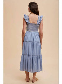In-Loom - Contrast Stitched Smocked Maxi Dress