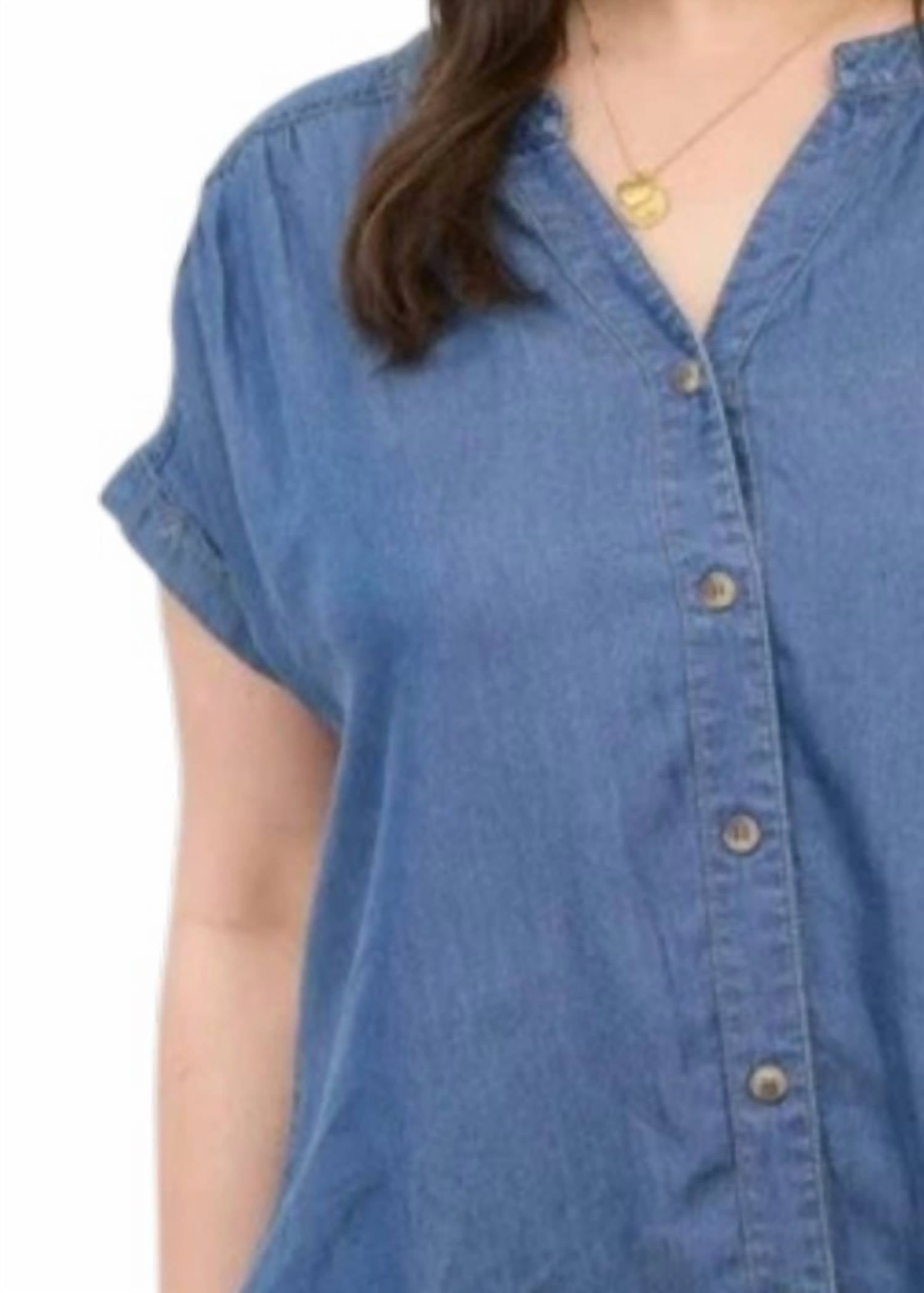 Blu Pepper - Chambray Short Sleeve Top