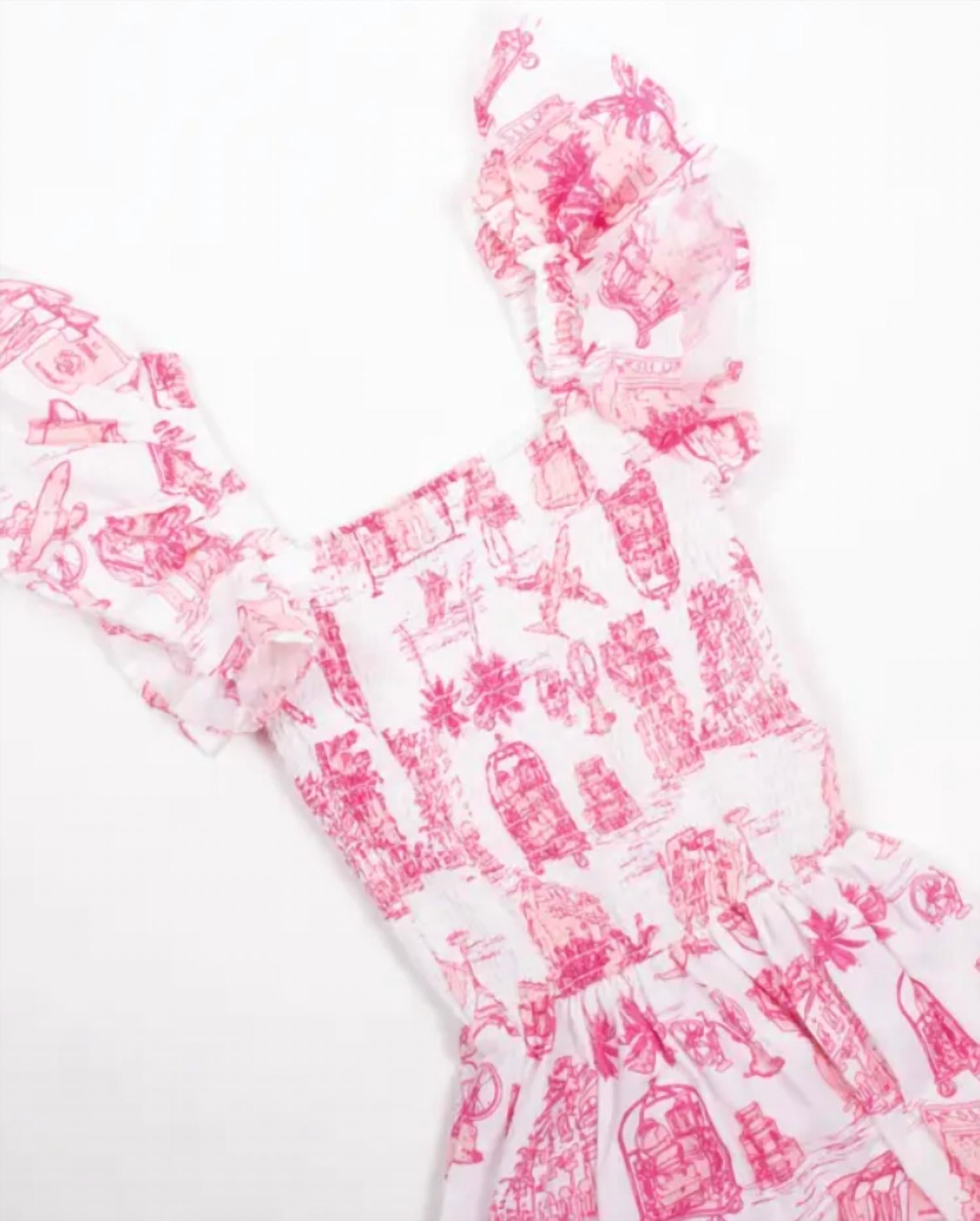 8 Oak Lane - SMOCKED FLUTTER SLEEVE DRESS