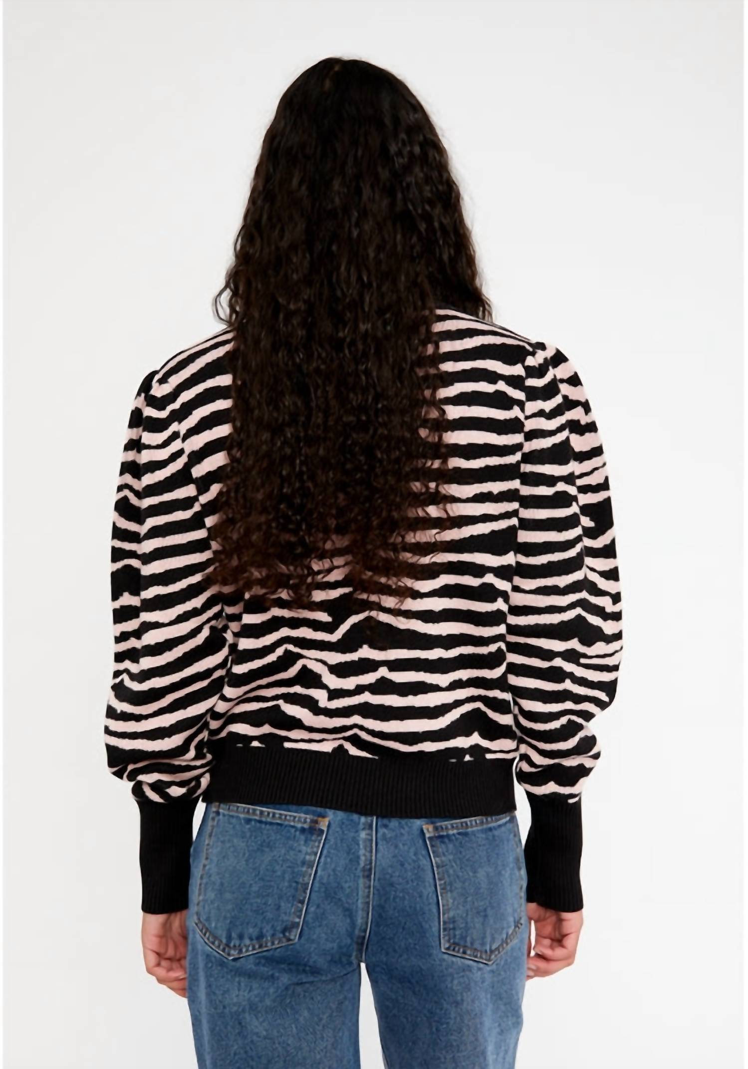 Wild Pony - Zebra Print Intarsia-Knit Sweater