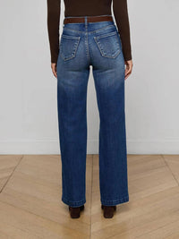 L'Agence Scottie Wide-leg Jeans in gladstone - women's pants - detail view