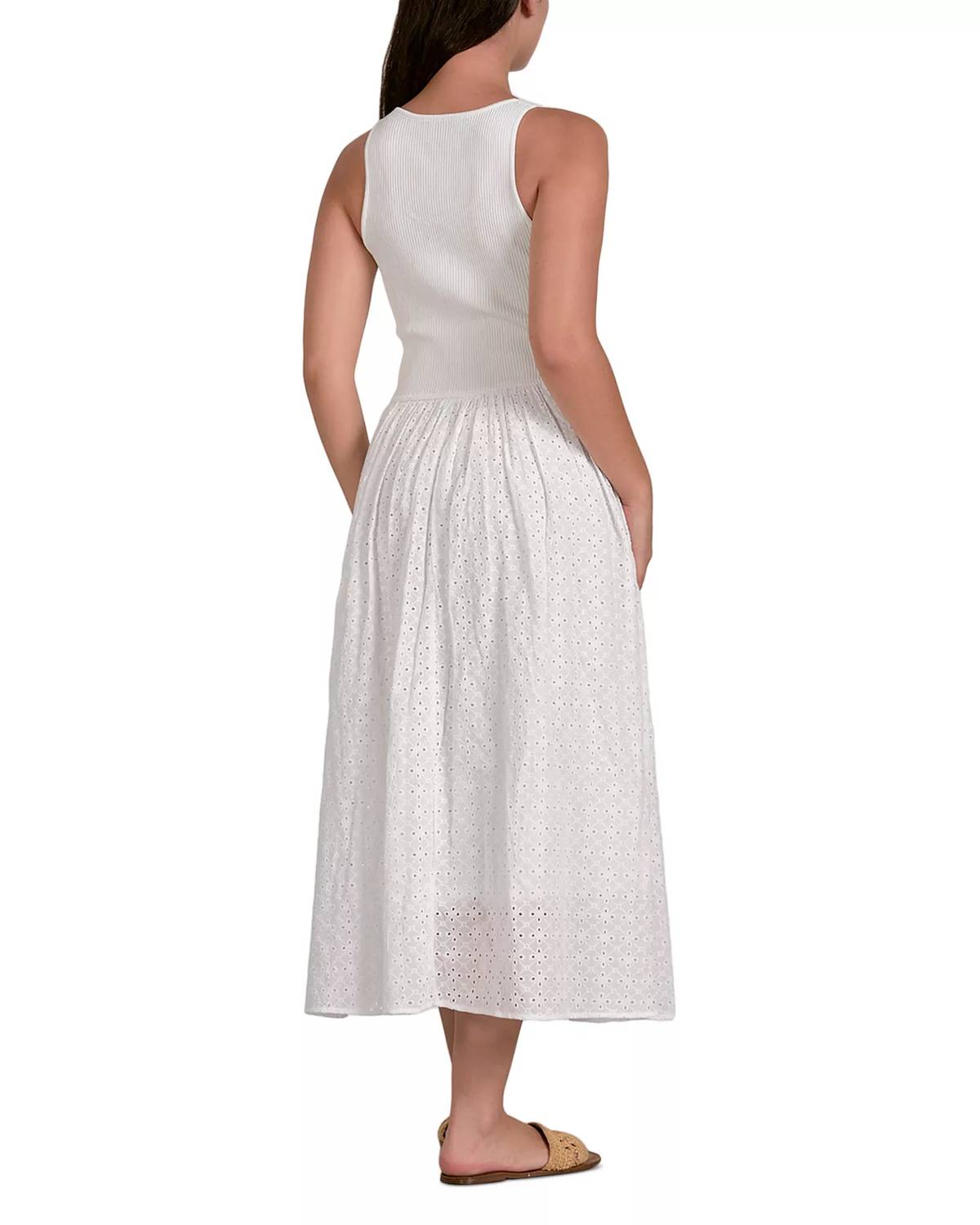 Elan - Eyelet Mix Media Maxi Dress
