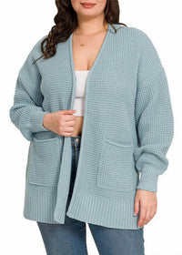Zenana - Gauge Waffle Open Cardigan