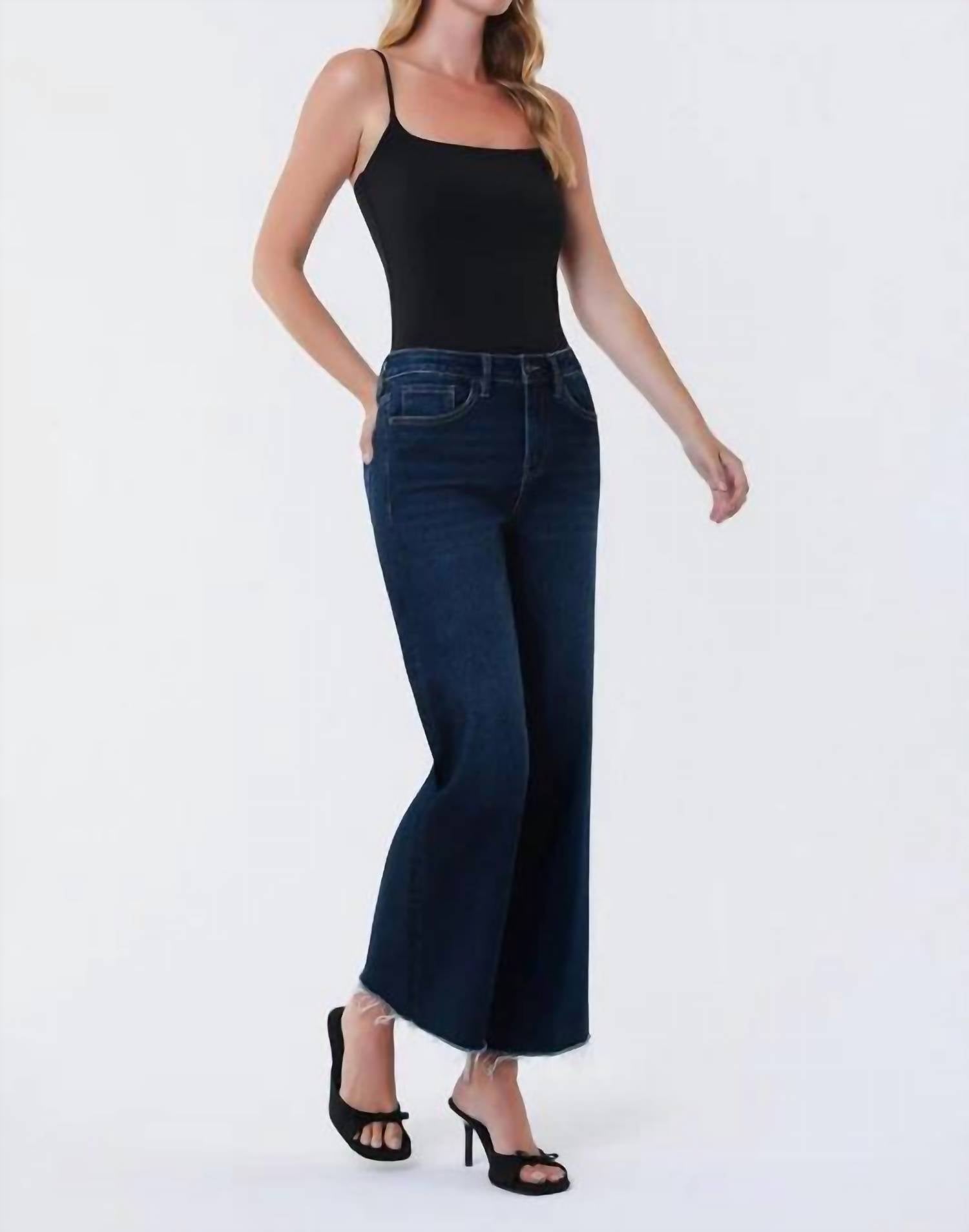 Vervet By Flying Monkey - Anna High Rise Ankle Wide Leg Jeans