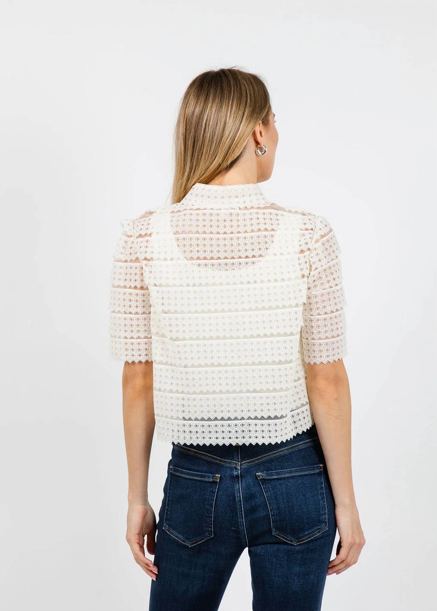 Frame - Lattice Crochet Blouse